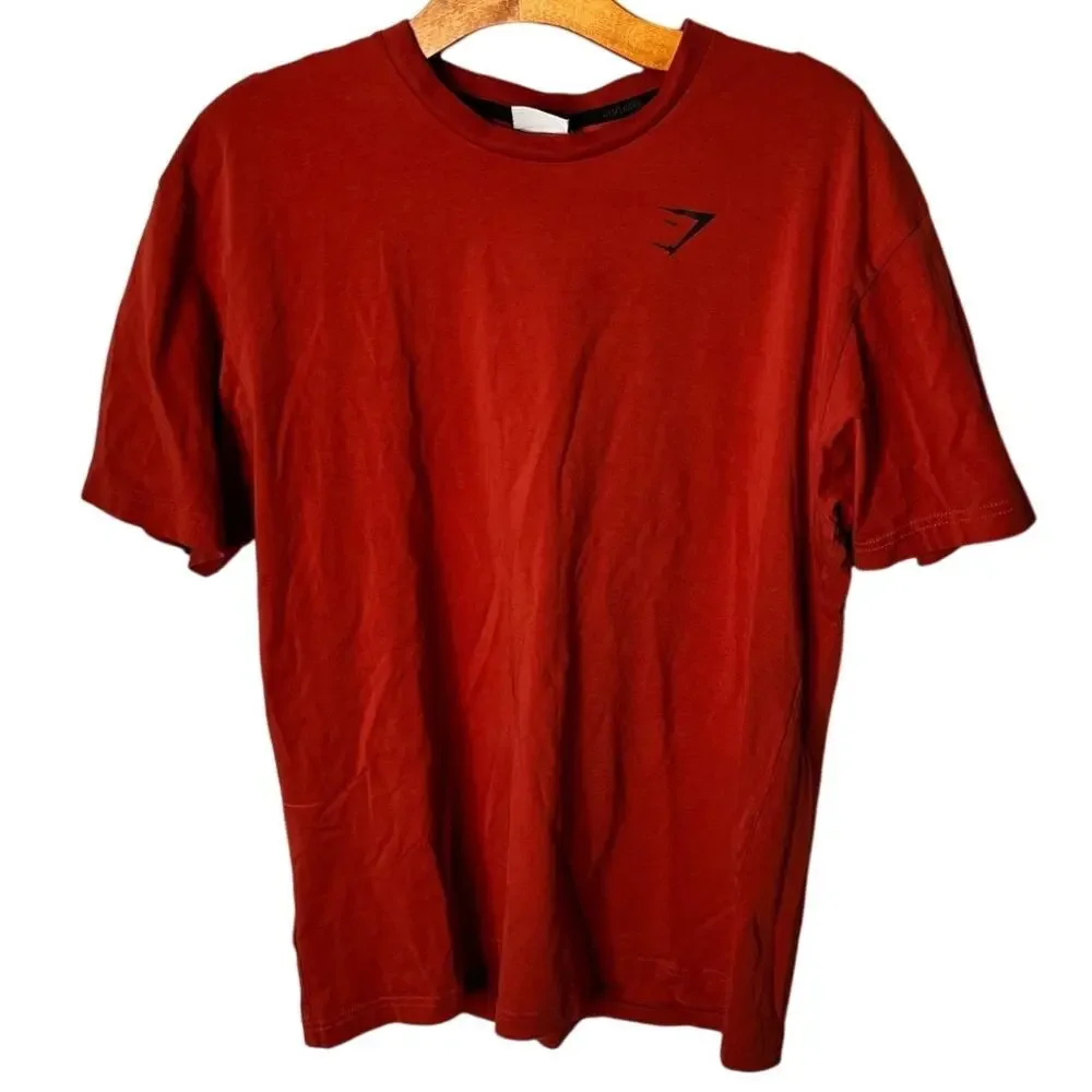 Gymshark Crest Oversized Short Sleeve T-Shirt Rust Red S